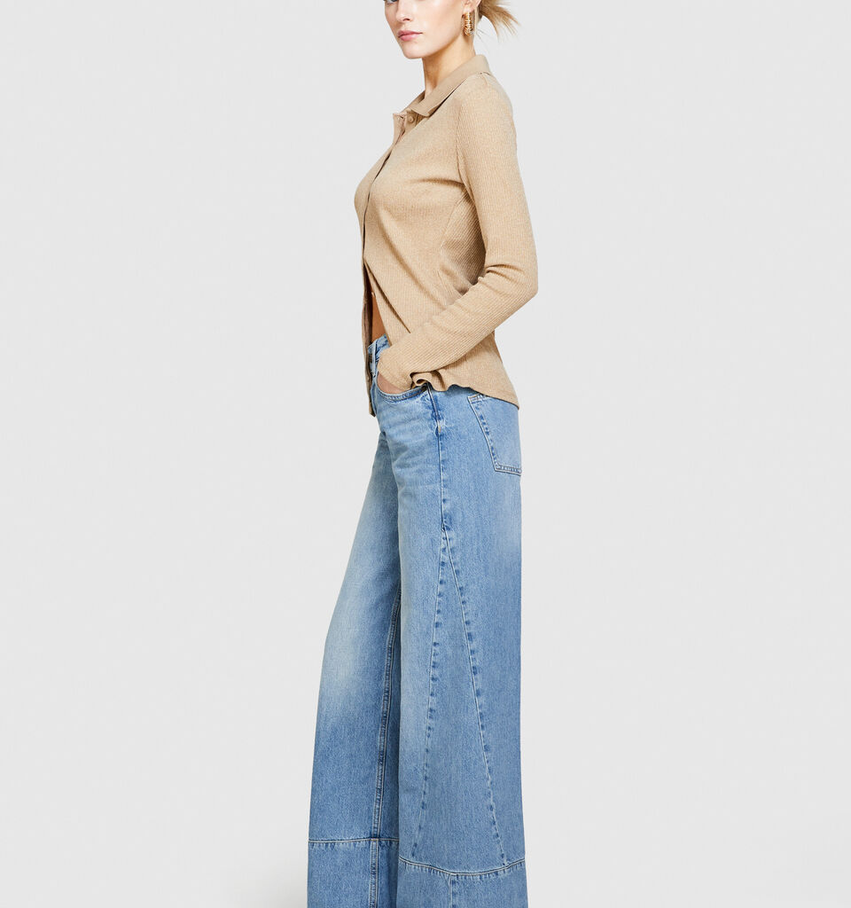 Wide leg jeans - women's palazzo jeans - Blue | Sisley image number 2
